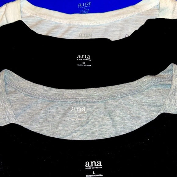 5 ANA TEE SHIRTS BLACK ,BLUE, WHITE GREY ,BLACK  ALL XL AND ONE L BLACK - Picture 4 of 11